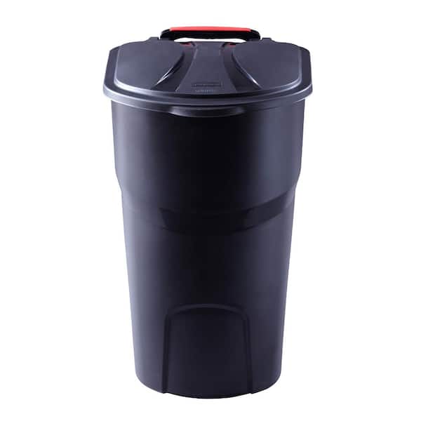 Rubbermaid Roughneck 45 Gal Black Wheeled Trash Can With Lid 2 Pack 2008188 The Home Depot Rubbermaid Roughneck 45 Gal Black, Rubbermaid Outdoor Trash Cans With Lid