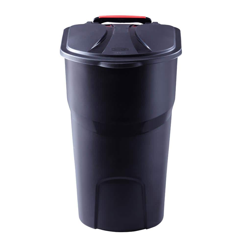 Rubbermaid Roughneck 45 Gal Black, Rubbermaid Outdoor Trash Can Home Depot