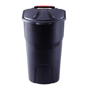 Roughneck 45 Gal. Black Wheeled Trash Can with Lid (6-Pack)