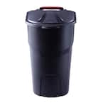 Roughneck 45 Gal. Black Wheeled Trash Can with Lid