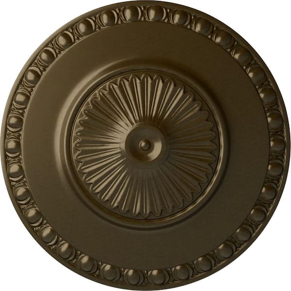 Ekena Millwork 23-1/2" x 3-1/4" Lyon Urethane Ceiling Medallion (Fits Canopies upto 3-5/8"), Brass