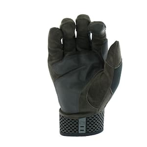 Extreme Work Large Black/Red Safety Performance Synthetic Leather Work Glove w/ Spandex Back and Touch Screen Capability