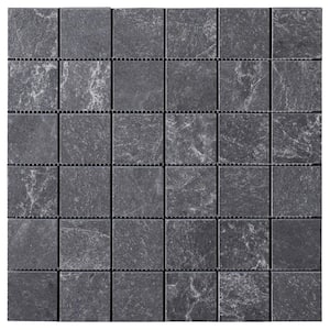 LithoTech Graphite Gray 11.81 in. x 11.81 in. Matte Porcelain Mosaic Floor and Wall Tile (0.96 sq. ft./Each)