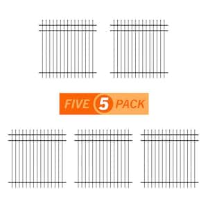 6 ft. H x 6 ft. W Osprey Black Aluminum Fence Panel (5-Pack)