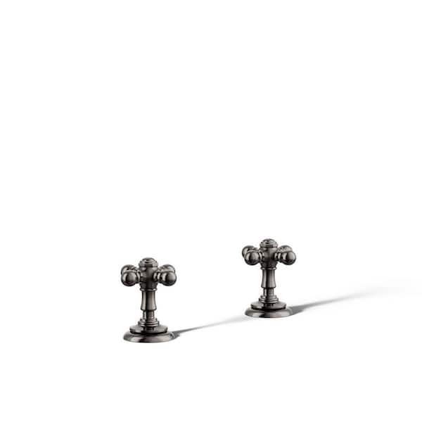 KOHLER Artifacts 2-Handle Deck-Mount Bath Faucet Handle Trim with Cross Design in Vibrant Titanium