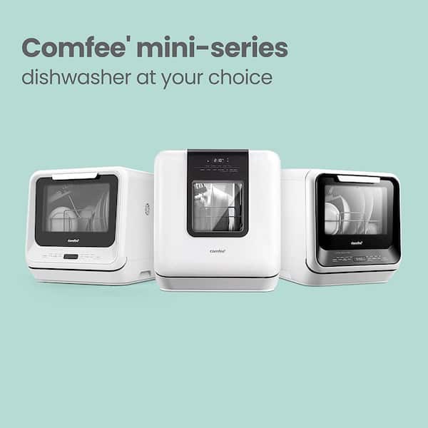Comfee Countertop Dishwasher, Energy Star Portable Dishwasher, 6 Place Settings, Mini Dishwasher with 8 Washing Programs, Speed, Baby-Care, ECO& Glass