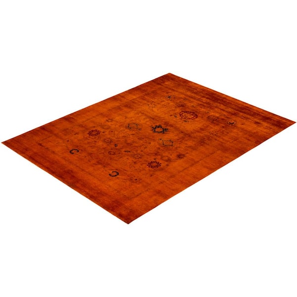 Vibrance Orange 9 ft. x 12 ft. Solid Wool Indoor Area Rug