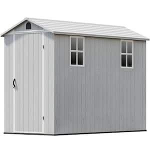 4 ft. W x 8 ft. D Plastic Outdoor Storage Shed with Floor, White (30.2 sq. ft.)