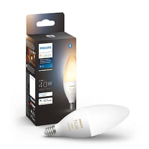 40-Watt Equivalent E12 Smart LED Candelabra Tunable White Light Bulb with Bluetooth (1-Pack)