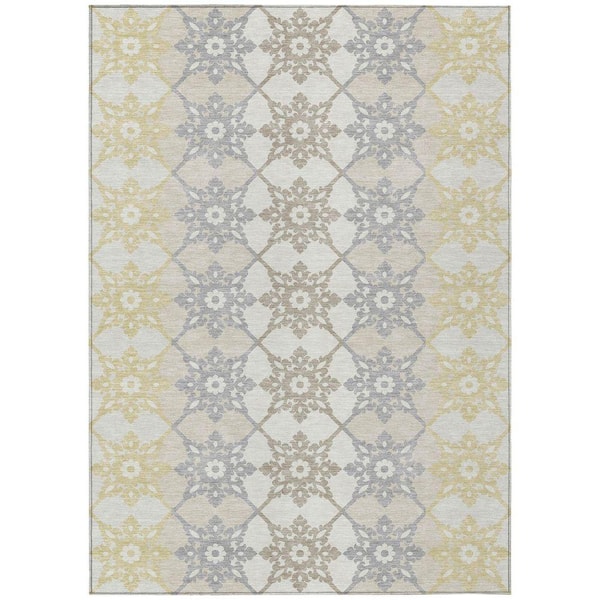 Chantille Machine Washable Indoor/Outdoor Abstract ACN2759 Ivory 10 ft. x 14 ft. Area Rug