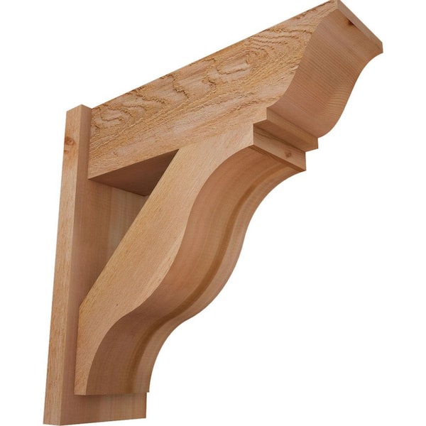 Ekena Millwork 8 in. x 24 in. x 24 in. Fuston Traditional Rough Sawn Western Red Cedar Outlooker