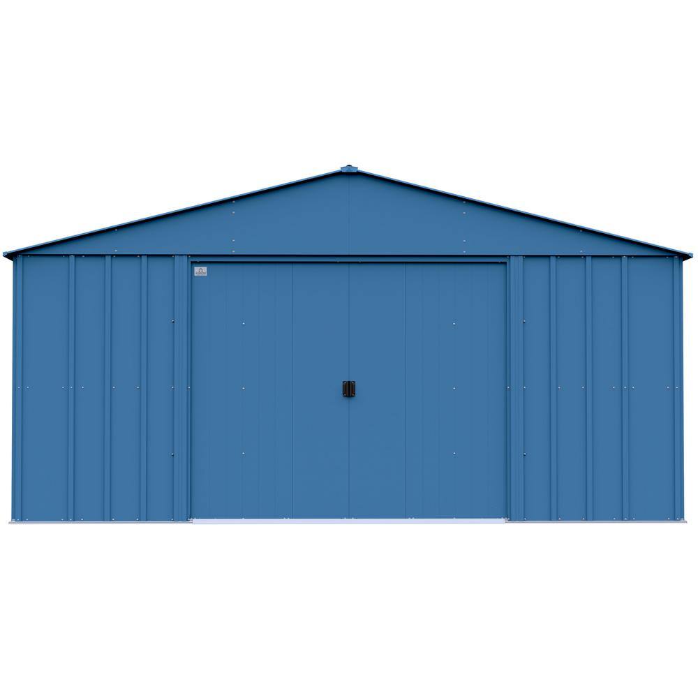 14 ft x 17 ft Blue Grey Steel Storage Shed