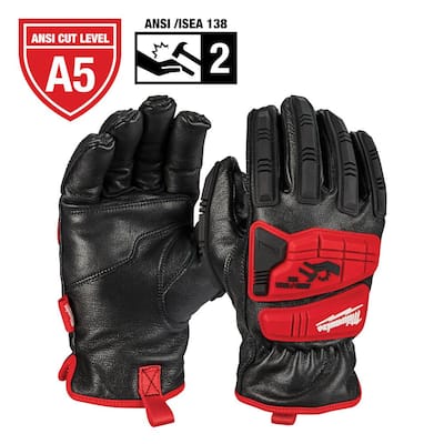 X-Large Level 5 Cut Resistant Goatskin Leather Impact Gloves