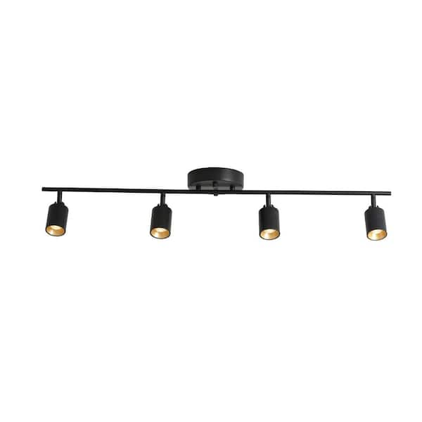 Vidalite Shura 4-Light Black Integrated LED Track Light with Rotatable Heads, 3 ft. Fixed Track Lighting Kit, 3000k, 2240 Lumens