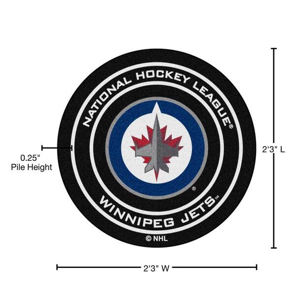 FANMATS Winnipeg Jets Black 27 in. Round Hockey Puck Mat 10517