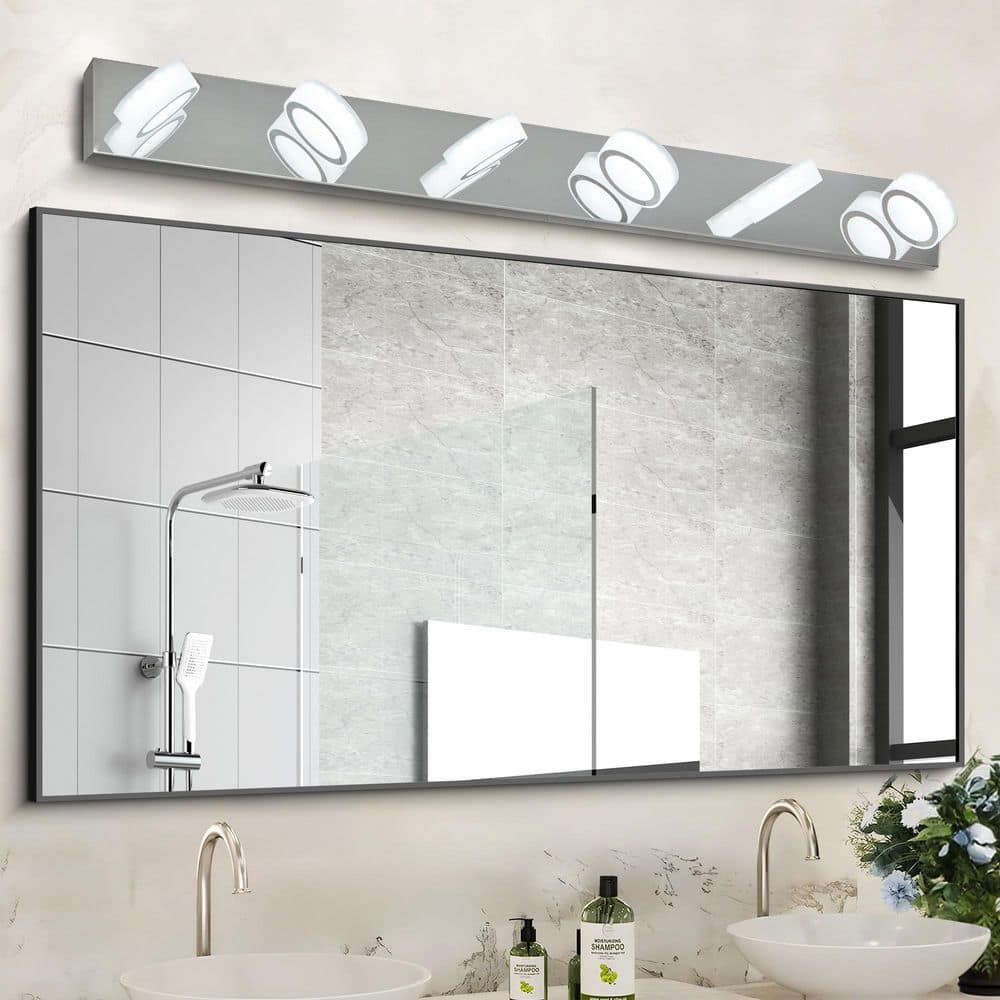 45 in. Modern 6-Light Sleek Chrome LED Vanity Light, Bathroom Wall Light Fixture for Mirror, Shower, and Bathroom Decor price history on PriceWatchPro