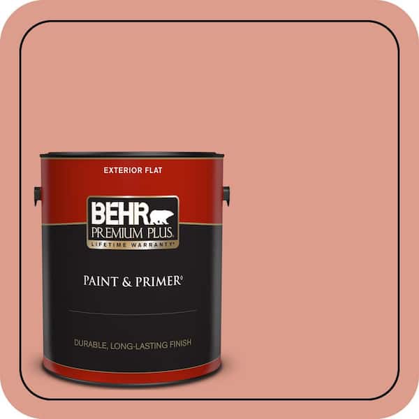 BEHR PREMIUM PLUS 1 gal. #210D-4 Medium Terracotta Flat Exterior Paint & Primer