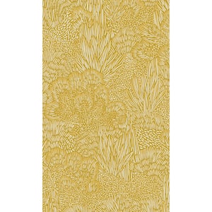 Citron Embossed Leaves and Trees Tropical Print Non-Woven Non-Pasted Textured Wallpaper 57 sq. ft.