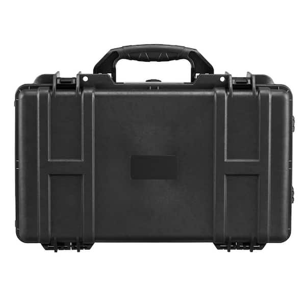 Heavy Duty Protective Dry Box Case, Weatherproof Hard Case, with Pre-cut Foam, Wheels, 9.45 in. Black Backpack
