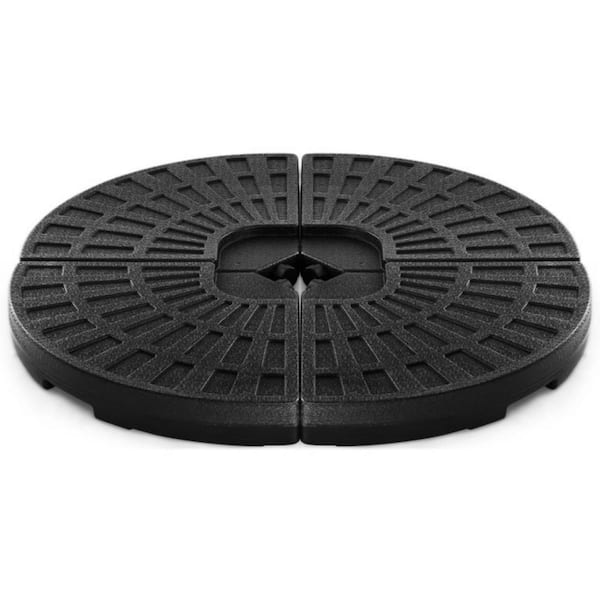 Clihome 4 Plate Patio Umbrella Base Stand in Black
