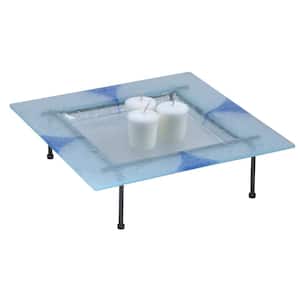 3.25 in. Blue Triangle Fused Glass Candle Votive