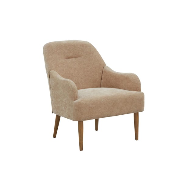 Unbranded Brown Mid-Century Living Room Armchair Accent Chair with Chenille Armrest and Wood Legs Stylish Accent Chair