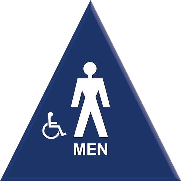 12 in. Blue Triangle with Men Symbol and Accessible Symbol Sign