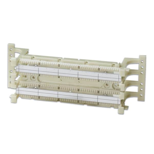 Cat 5e Wall Mount with Legs/C-4 Connector Clips 110-Style Wiring Block Kit, Ivory (100-Pair) 41AB2-1F4