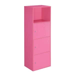 Xtra Storage Pink 3-Door Cabinet with Shelf