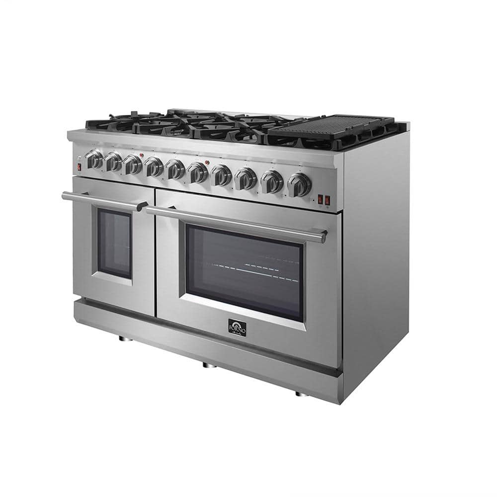 Massimo 48-inch Stainless Steel Freestanding Gas Range with Griddle