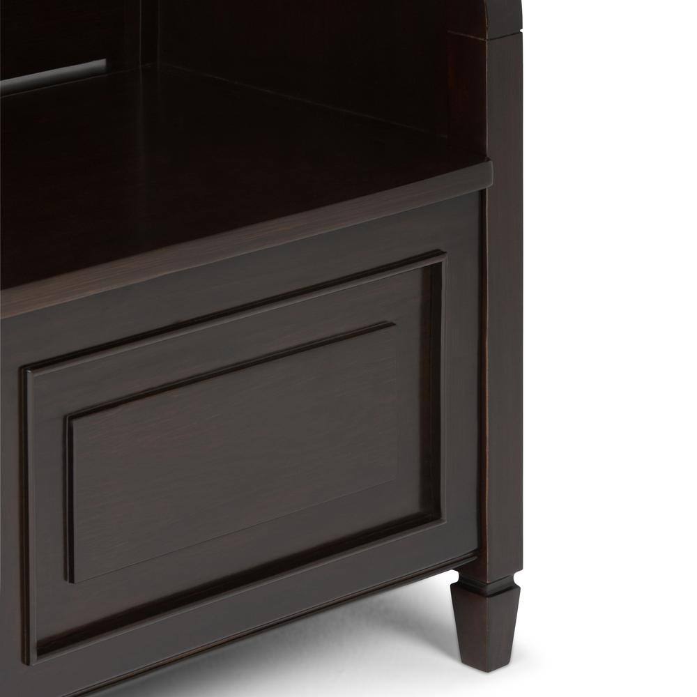 Connaught Dark Chestnut Brown Solid Wood Storage Bench