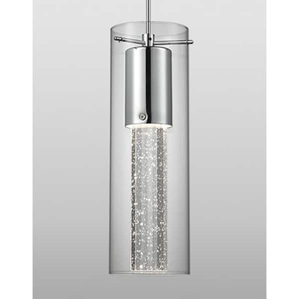 Radionic Hi Tech Kara 1-Light 60-Watt Equivalence Chrome Integrated LED Pendant