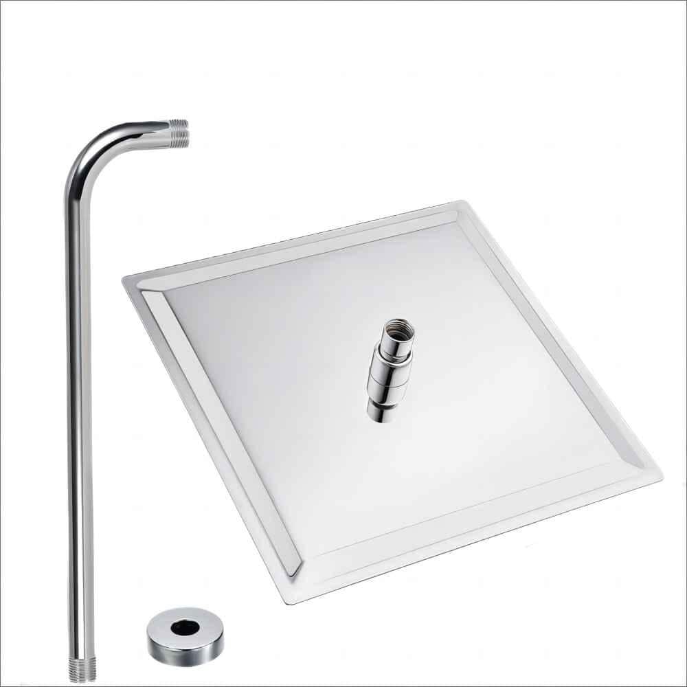 3-Spray Patterns with 1.8 GPM 12 in. Wall Mount Rain Fixed Shower Head in M