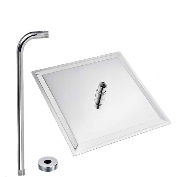 Unbranded 3-Spray Patterns with 1.8 GPM 12 in. Wall Mount Rain Fixed Shower Head in Matte Black