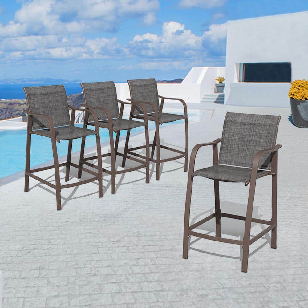 Crestlive Products Aluminum Outdoor Bar Stool (4-Pack)