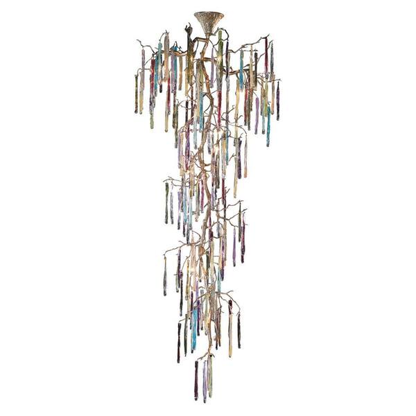 Titan Lighting Stalavidri 21-Light Ceiling-Mount Talha Bronze Chandelier