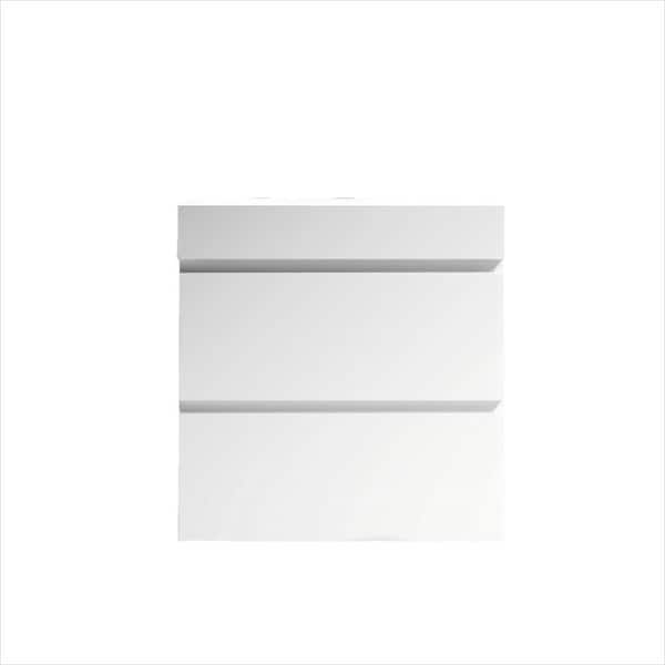 24 in. Single Sink Floating White Bath Vanity with White Solid Surface Top Pre-assembled