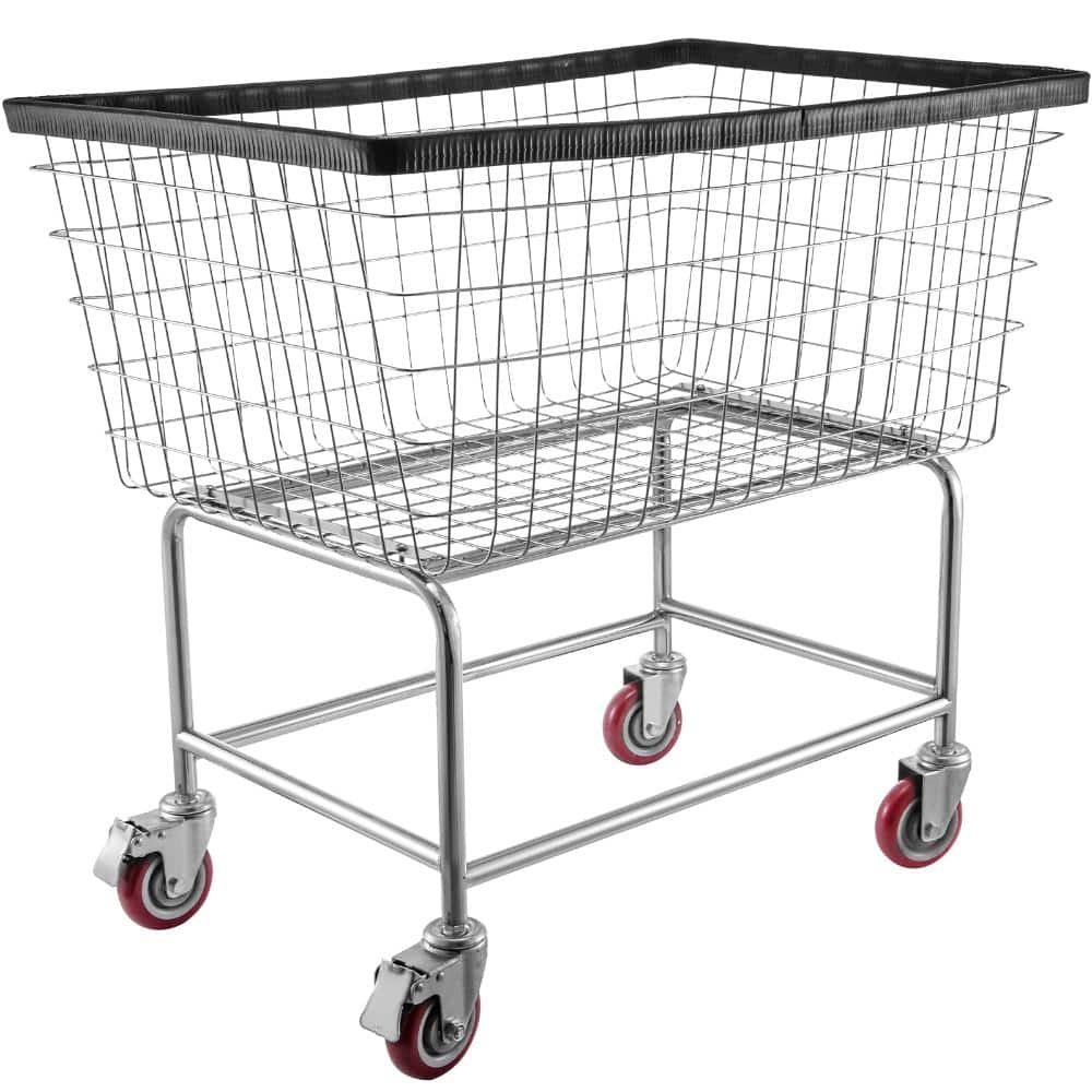 Avex 200 lb. Capacity Steel Frame 4.5 Bushel Wire Laundry Basket Cart with 2 Lockable Wheels price history on PriceWatchPro