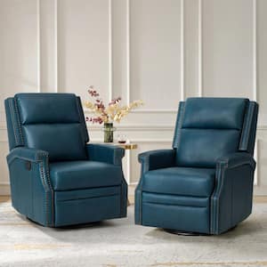 JAYDEN CREATION Dryope Camel Genuine Leather Nursery Swivel Rocker ...