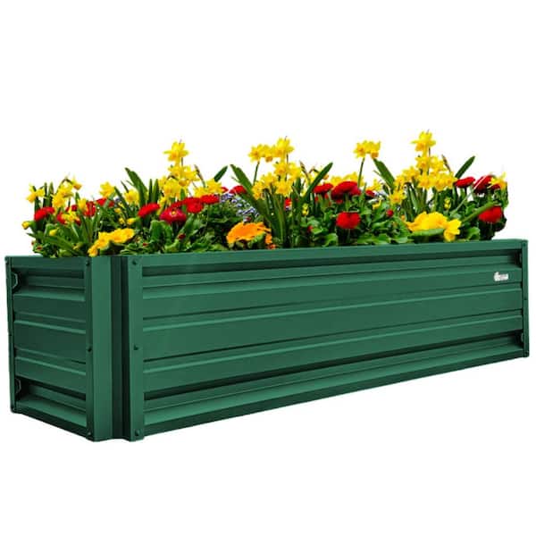 ALL METAL WORKS 24 inch by 72 inch Rectangle Forest Green Metal Planter Box