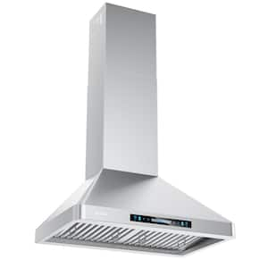 30 in. 900CFM Convertible Wall Mount Range Hood in Stainless Steel 4-Speed with Charcoal Filter and Gesture Control