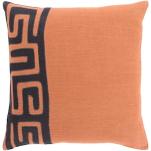 Lonsdale Bright Orange Geometric Polyester 20 in. x 20 in. Throw Pillow