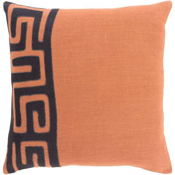 Livabliss Lonsdale Bright Orange Geometric Polyester 20 in. x 20 in. Throw Pillow