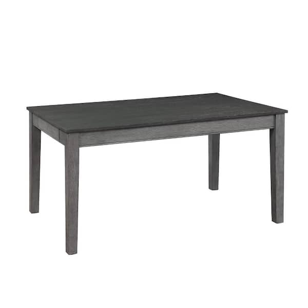 Benjara 37 in.Gray Wood 4 Legs Dining Table (Seat of 6)