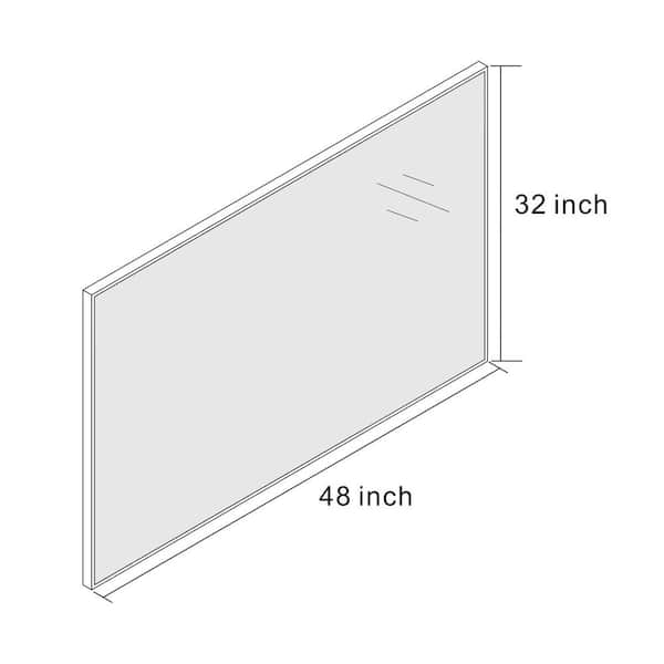 Klajowp 32 in. W x 48 in. H Rectangular Right angle Aluminum Alloy Framed Wall Mounted Bathroom Vanity Mirror in Black