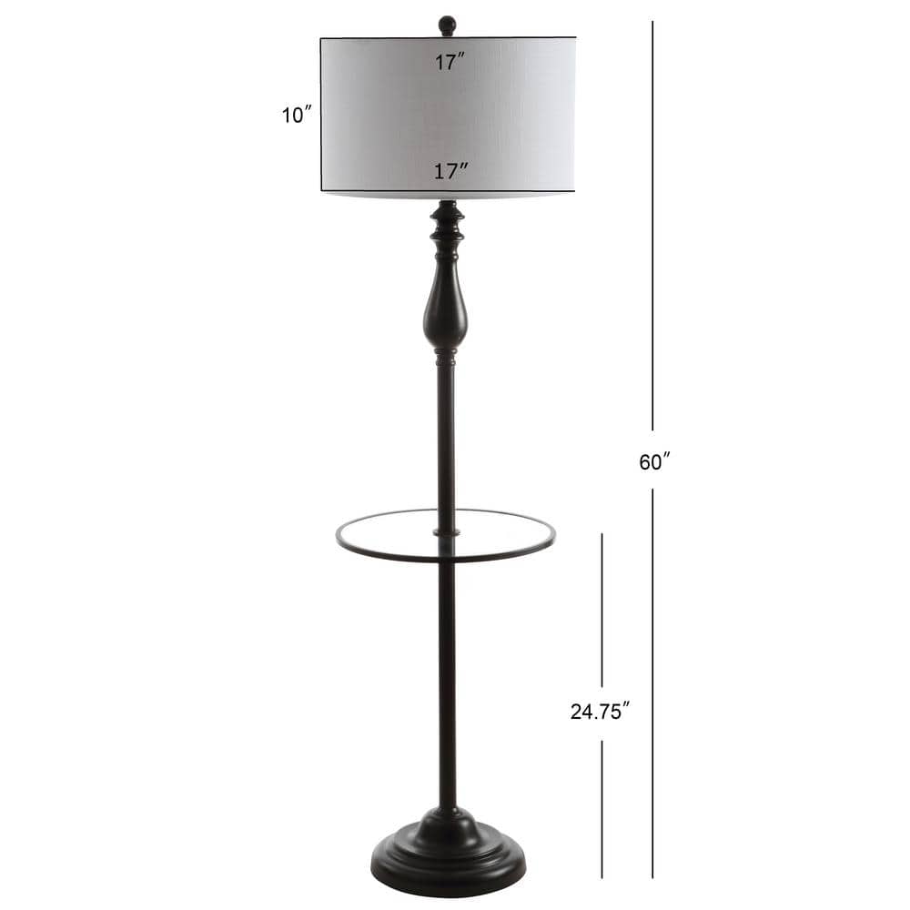 Laine 60" Bronze Metal and Glass LED Floor Lamp