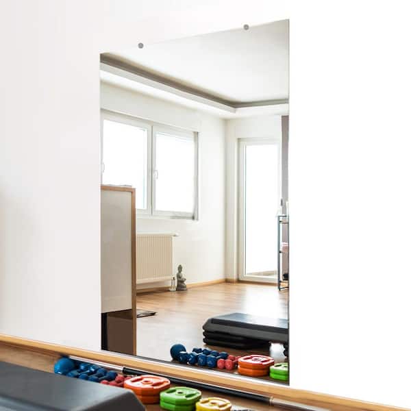 HD Tempered Wall Mirror Kit For Gym And Dance Studio 36 X 72 Inches With  Safety Backing