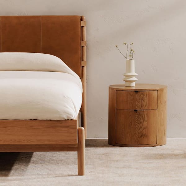 Yasmin Natural 2-Drawer 19 in. W Nightstand