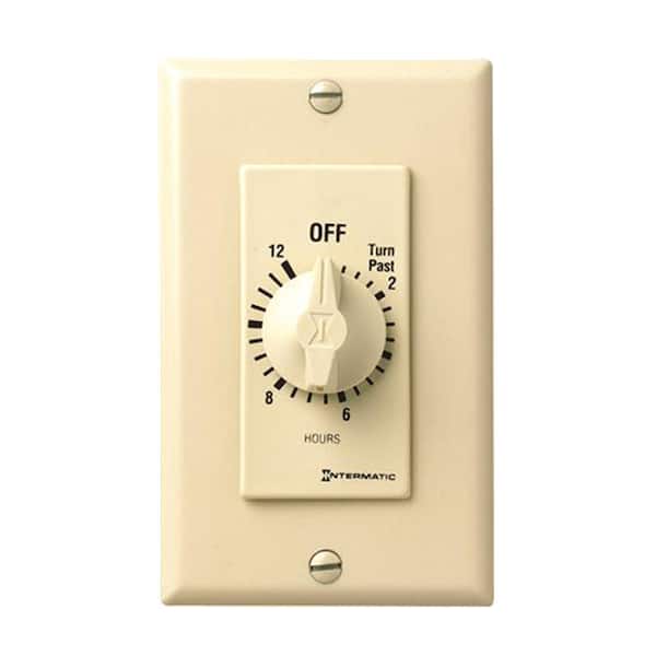 Intermatic FD Series 1,800-Watt 15 Amp 12-Hour Indoor In-Wall Spring Wound Countdown Timer, Ivory
