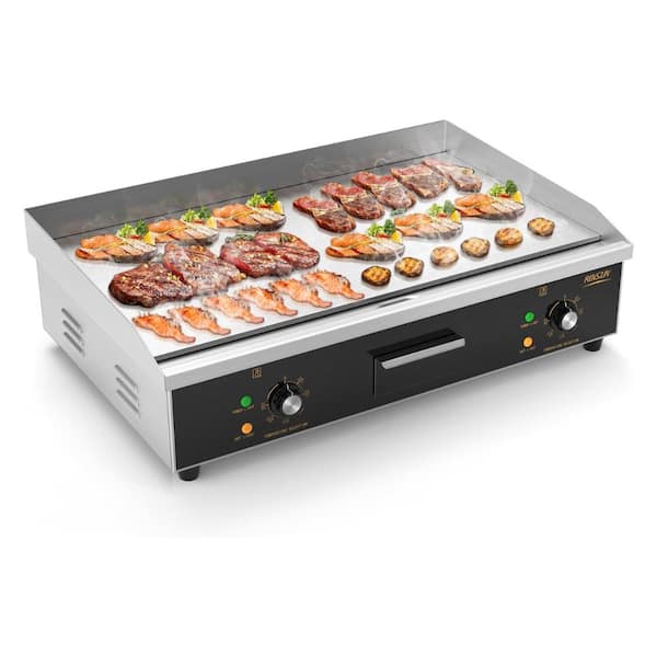 Karl home 456 sq. in. Stainless Steel Electric Griddle with Non-Stick Surface